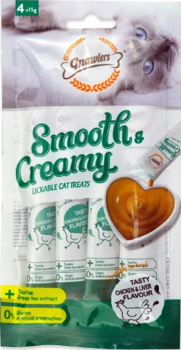 [GN10769] Gnawlers Smooth & Creamy Lickable Cat Treats (4pcsx15g) - Chicken & Liver Flavour 