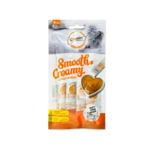[GN10745] Gnawlers Smooth & Creamy Lickable Crab Flavour Cat Treats Pouch 4pcs X 15g