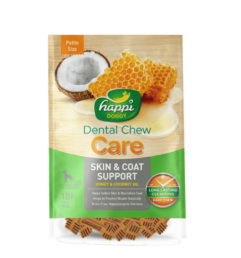 [H331] Happi Doggy Dental Chew Care-Skin & Coat Support-2.5 