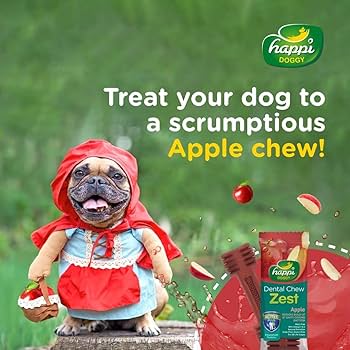 [H132] Happi Doggy Dental Chew Zest-Apple-4 (Display Box-50pcs) 