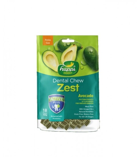 [H161] Happi Doggy Dental Chew Zest Avocado Dental Chew 2.5 inch