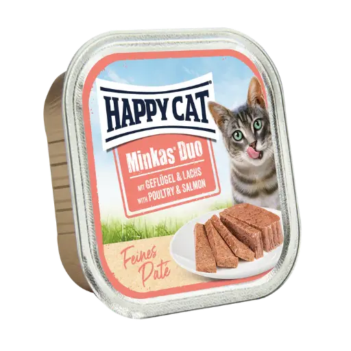 [4001967173475] Happy Cat Minkas Duo Poultry & Salmon Dry Cat Food Bag 100g