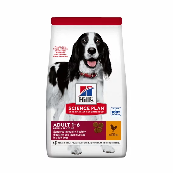 [604354] Hills Science Plan Medium Adult Dog Food with Chicken    14kg 