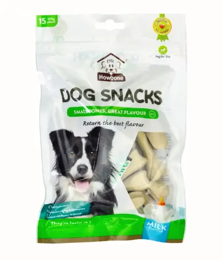 [HB03013] Howbone Dog Snack -Small Bone 270g (15pcs/pack) - Milk Flavour 