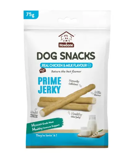 [HB10288] Howbone Prime Jerky -Dog Snack 75g - Chicken & Milk Flavour 