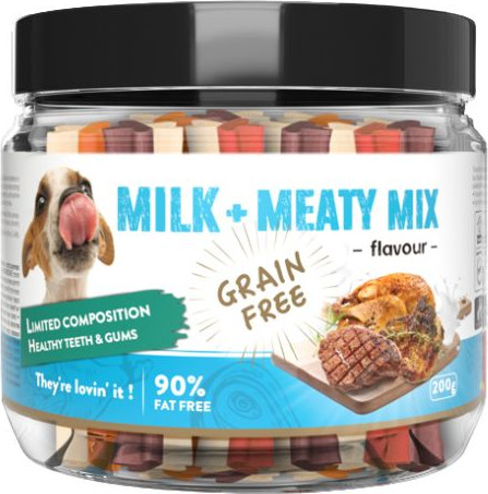 [HB05086] Howbone Twins Stix -Dog Snack 200g - Milk & Meaty Mix Flavour 