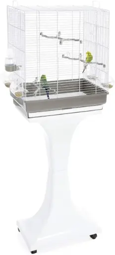 [IM03761] IMAC Camilla Bird Cage With Stand – Ideal Habitat for Canaries, Parakeets & Small Exotic Birds Size: 50 x 30 x 57 - 129cm (White)