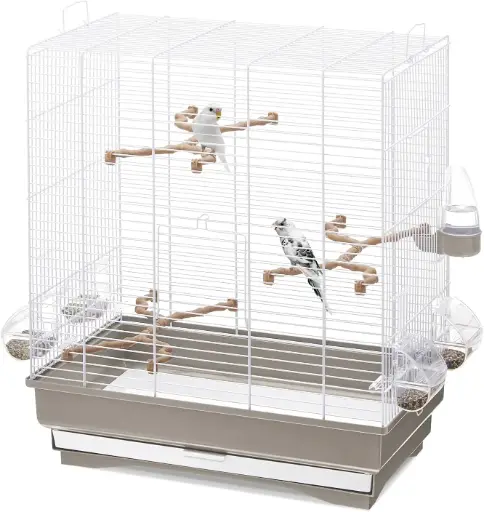 [IM03261] IMAC Carlotta Bird Cage - Ideal Habitat for Canaries, Parakeets & Small Exotic Birds Size: 50 x 30 x 56cm (White) 
