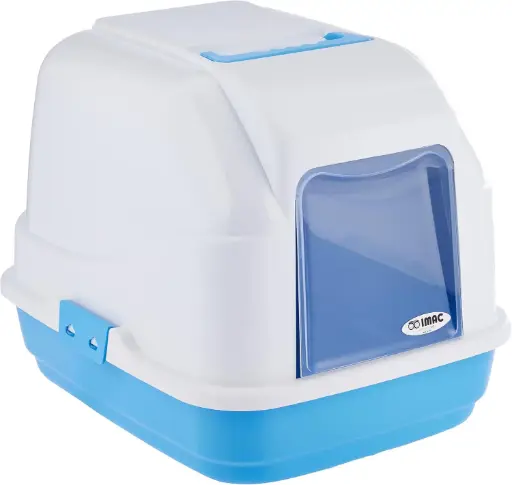 [IM84194S] IMAC Privacy Pod – Covered Cat Toilet for Hygiene & Comfort - Size: 50 x 40 x 40cm (Blue)