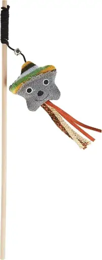 [IGC757] IMACSisalCone&FeatherCatToyWand–InteractiveTeaserforPlayfulScratching,Batting,andStimulation(40cm)