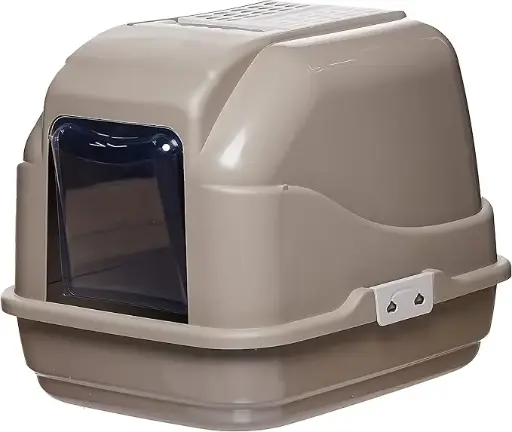 [IM84080] IMAC Easy Cat Hooded Litter Box –  Enclosed Toilet, Made from Eco-Friendly Second Life Plastic, Sustainable Cat Care (Grey) (Size: 50 x 40 x 40cm)