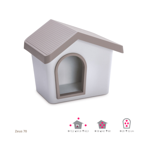 [IM17790] IMAC ZEUS 70 Dog Kennel - 72.2X61.8X62.3CMColor: Grey 