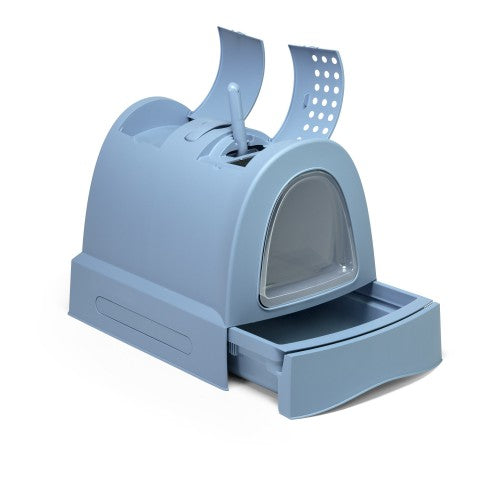 [IM83483] IMAC Zuma Litter Box For Cats - 40 x 56 x 42.5cmColor: Blue, Dimension: 40 x 56 x 42.5cm, Sizes: M 