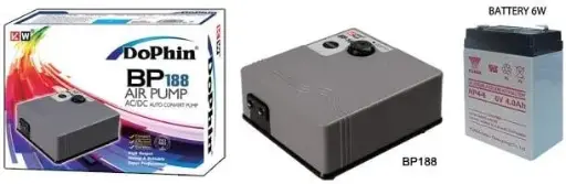 [APBBP188] KW Zone Dophin BP-188 Dual Power Air Pump – Portable AC/DC Aquarium Oxygen Pump