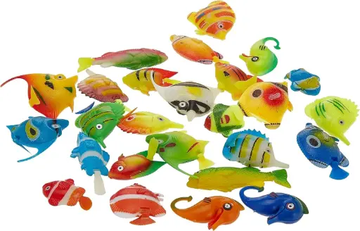 [PFISH] KW Zone 26-Piece Fish Plastic Aquarium Decor – Colorful, Safe & Lifelike Ornaments for Aquatic Environments