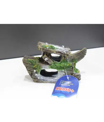 [KS-90082] Karis Miniature Stone Shelter – Realistic Aquarium Ornament KS-90082 | 15 x 6 x 9cm