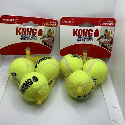 [035585775159] KONG Squeakair Balls - Dog Toy Premium Squeak Tennis Balls, Gentle on Teeth For Dogs (Small)