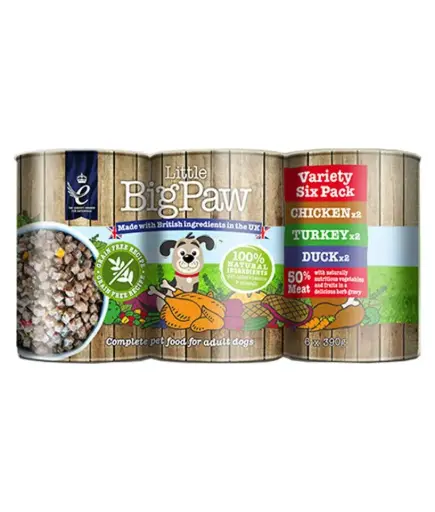 [300867] Little BigPaw Variety Pack Adult Wet Dog Food 6x390g