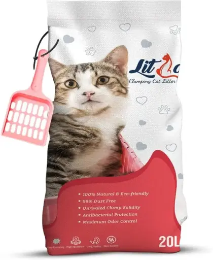 [0795154855292] Litcat - Natural Clumping Cat Litter - Fresh Scent - 20L