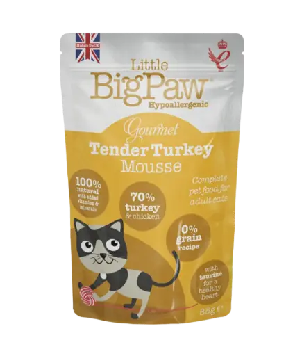 [5060251320383] Little BigPaw Gourmet Tender Turkey Mousse Wet Cat Food (85G-NA)