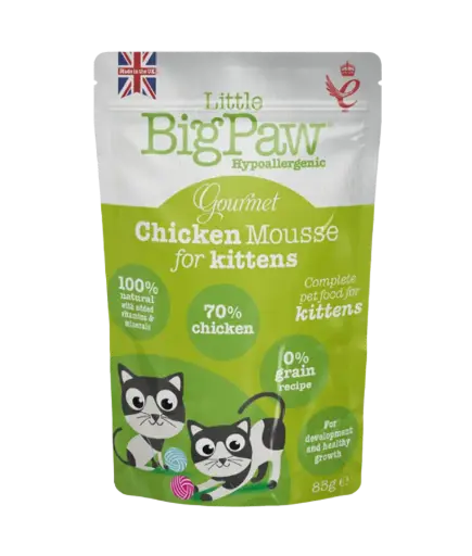 [1321090] Little Big Paw - Gourmet Chicken Mousse Wet Kitten Food Pouch - 85g