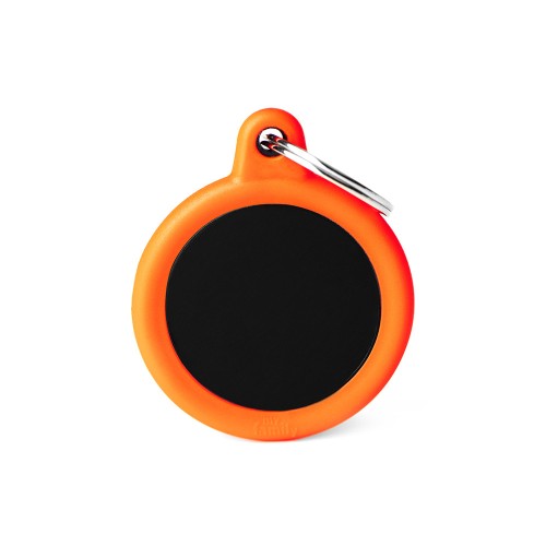 [HTA04ORANGEMP] MY FAMILY CERCHIO ALLUMINIO NERO GOMMA ARANCIO HUSHTAG