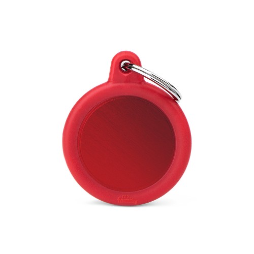 [HTA04RED] MY FAMILY CERCHIO ALLUMINIO ROSSO GOMMA ROSSA 