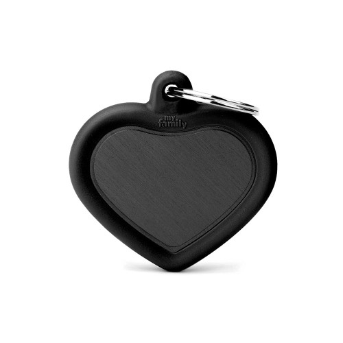 [HTA02BLACK] MY FAMILY CUORE ALLUMINIO NERO GOMMA NERA