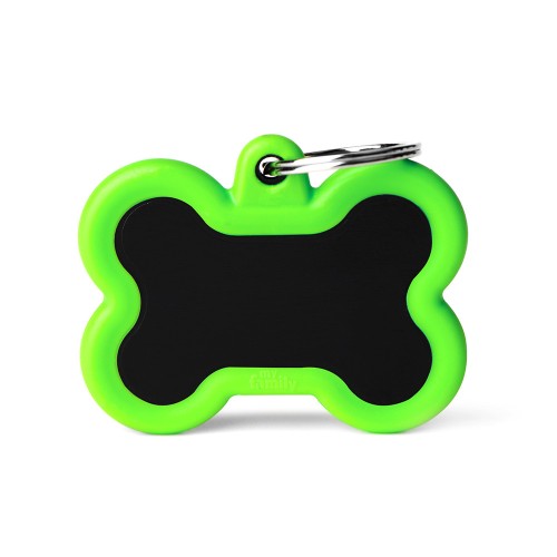 [HTA01GREENMP] MY FAMILY OSSO ALLUMINIO NERO GOMMA VERDE HUSHTAG