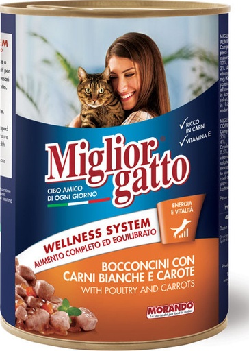 [8007520012171] Miglior Chunks Poultry And Carrots Wet Cat Food Can 405g