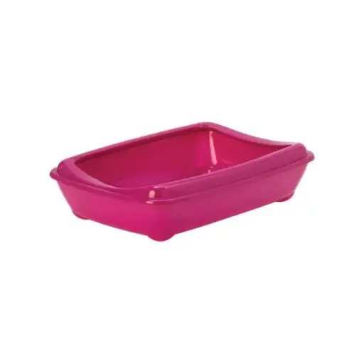 [MOD-C132-0371-0041] Moderna Arist-O-Tray-Cat Litter Tray 43 x 30.9 x 12.3 cm (With Rim)-Spicy Coral