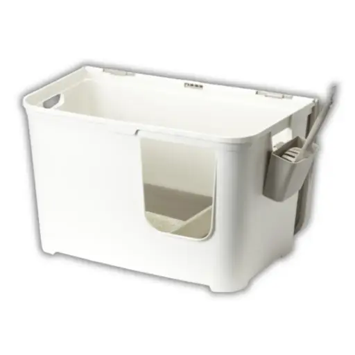 [MOD-BL73-0354-CO] Moderna Casetta Camelia Revolutionary Litter Box- Soft White, L 75.7 x W 45 x H 45 cm