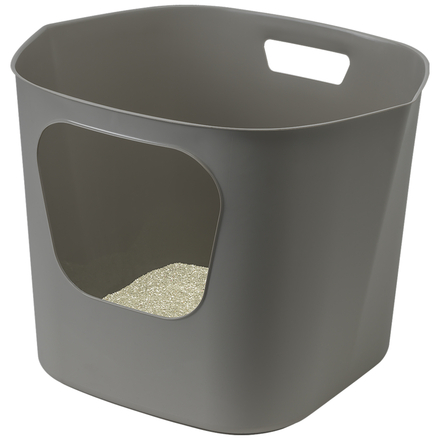 [MOD-BM00-0412-0041] Moderna Lotus Cat Litter Box 54.4 x 43.9 x 40.5 cm-Grey 5412087021819