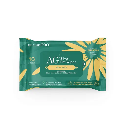 [NPS15] NurturePro AG+ Silver Pet Wet Wipes -Coconut 10 Sheets/ Pack