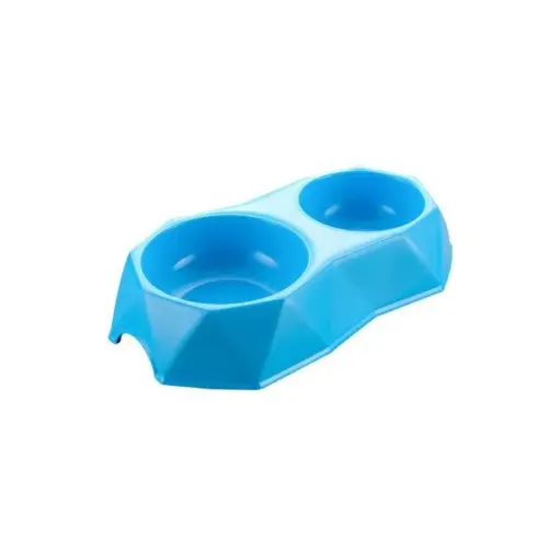 [PB13401] PETBROO CRYSTAL DOUBLE BOWL PB13401 Assorted color-1pc