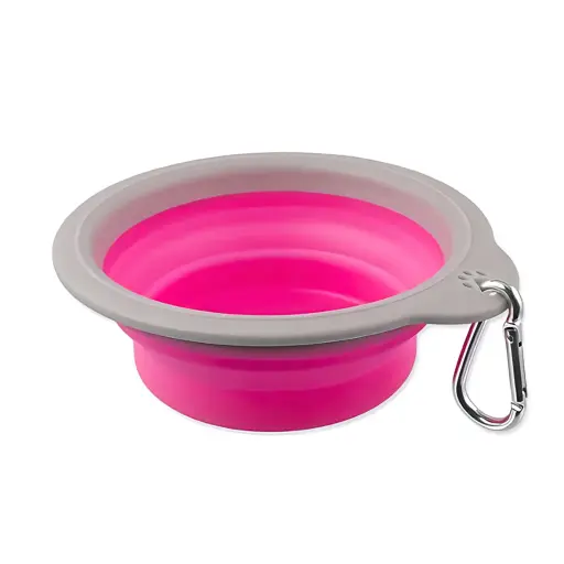 [PD-13233] Pado Adjustable Pink And Gray Bowl Small - 15x13.7x(2.2-5cm)