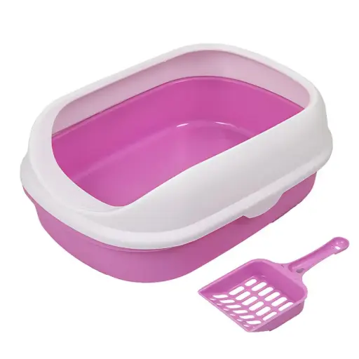 [PD-85281] Pado Cat Litter Tray Curved Top 41x31x14cm-Rose