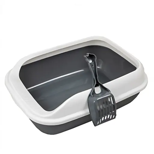 [PD-85277] Pado Cat Litter Tray Normal with Scoop 49x36x17cm-Black
