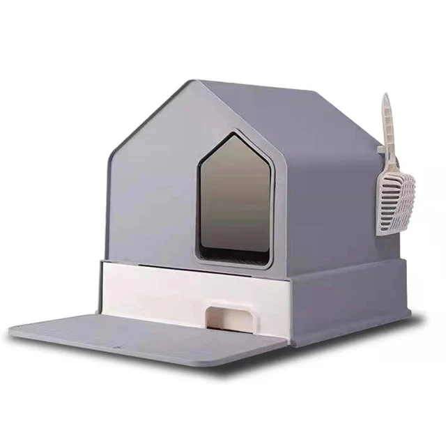 [PD-85388] Pado House Cat Litter Box 46x46x44 cm- Grey