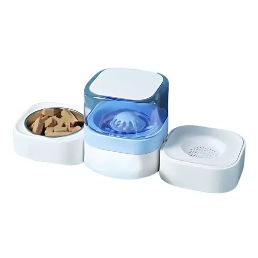 [PD-85351] Pado Magic Food & Water Dispenser-Blue 30*30*16cm