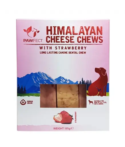 [8908012564140] PawfectHimalayanCheeseChewBarwithStrawberry195g(3x65g)