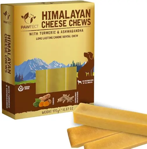 [8908012564928] Pawfect Himalayan Cheese Chew Bar with Turmeric and Ashwagandha 195g (3x 65g)
