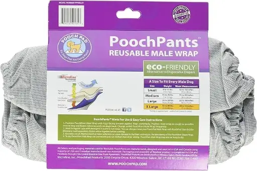 [794219401313] PoochPadPoochpantsMaleWrapXL29-35Length:74-89cm,Sizes:XL