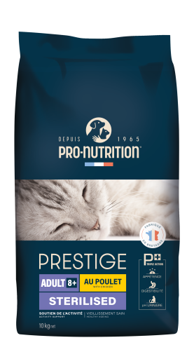 [204040] Pro nutrition Prestige Cat Adult 8+ Sterilised Chicken 10Kg 