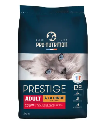 [203790C4] Pro Nutrition Prestige Adult Turkey Dry Cat Food Bag 2kg