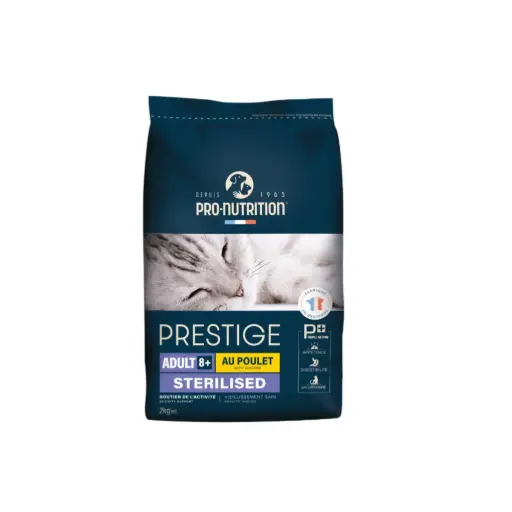 [204020C4] Pro Nutrition Prestige Adult 8+ Sterilised Chicken Dry Cat Food Bag 2kg