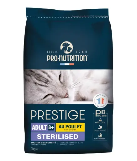 [204020C4] Pro nutrition Prestige Cat Adult 8+ Sterilised Chicken 2Kg 