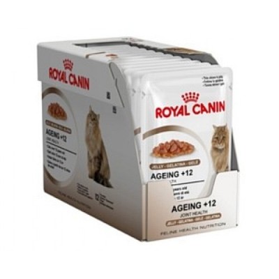 [RO237270] Royal Canin Feline Health Nutrition Ageing +12 Gravy 12x 85gm Cat Wet Food Pouches 