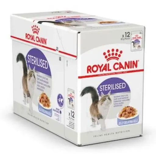 [RO237650] Royal Canin Feline Health Nutrition Sterilised Jelly 12x 85gm - Weight & Urinary Support