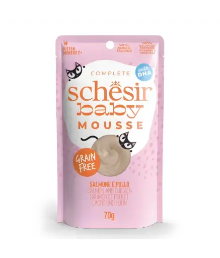 [SCINV21239104] Schesir Baby Mousse Kitten Salmon And Chicken Wet Cat Food Can 70g